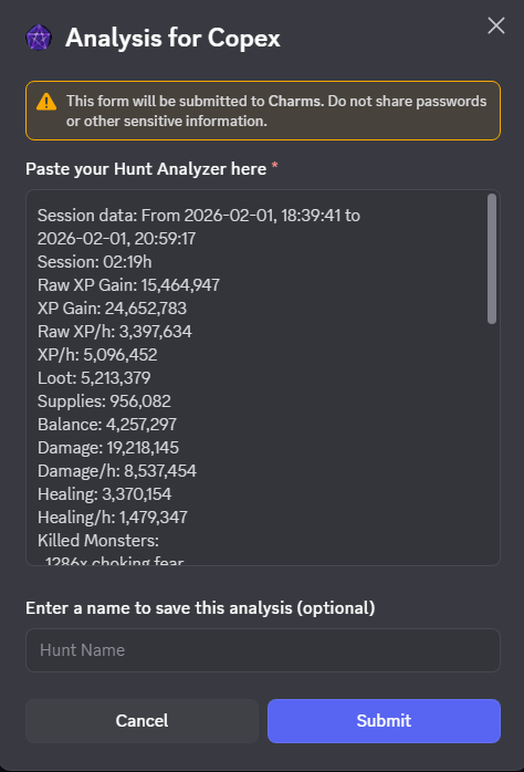 Analysis - pasted session